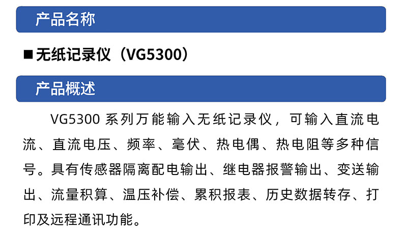 威格無紙記錄儀（VG5300）無紙萬能輸入，廠家直銷，品質(zhì)保障插圖1